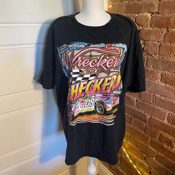 Vintage Other - Retro 2008 Bright Colored Racing Graphic Tee Shirt